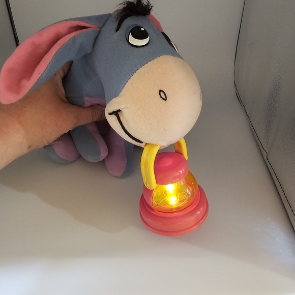 VTG 1998 Disney Mattel Winnie the Pooh Eeyore Lantern Lights Up Plush 8" Works - Picture 5 of 6